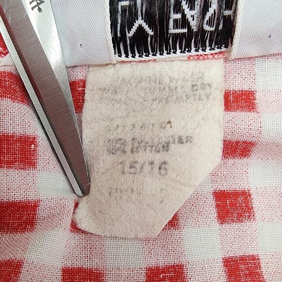 Vintage 70s Avon Family Fashions Top Women M Red White Check Gingham Long Sleeve - Picture 7 of 10